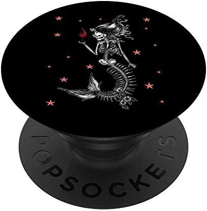 Zombie Red Hearts Skeleton Mermaid Cool Bones Monster Horror PopSockets PopGrip: Swappable Grip for Phones & Tablets – Enhanced Compatibility and Speed