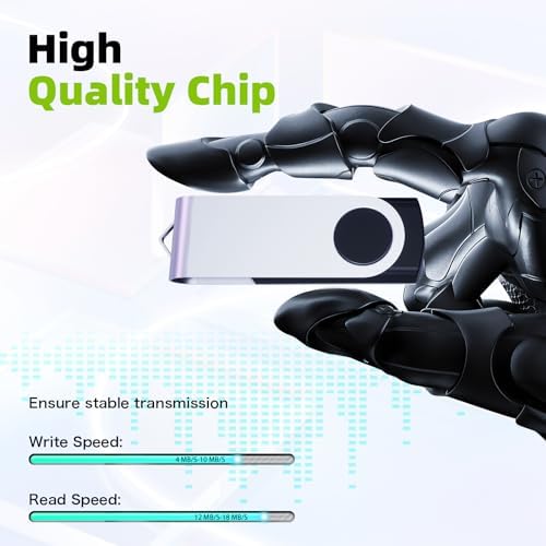Wooolken 10-Pack 4 GB USB Flash Drives with Lanyards – Vibrant Swivel Memory Sticks for Effortless Data Storage and Backup, Ideal for Home and Office Use, USB 2.0 Compatibility for Quick File Transfers