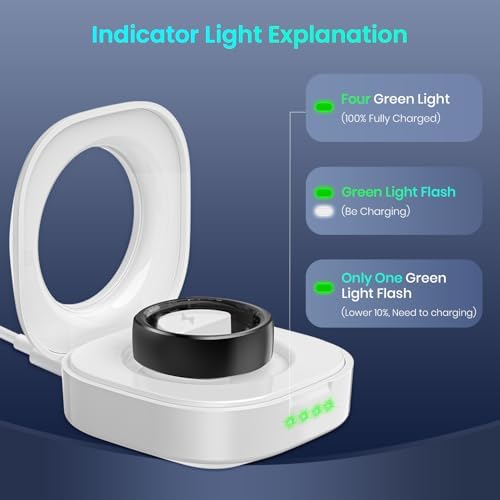 Portable Magnetic Charger Dock for Smart Rings – Fast 480 m Ah Battery Charging Case with Indicator Light, Powers Up to 20 Charges – Sleek White Design for Enhanced Compatibility and On-the-Go Convenience