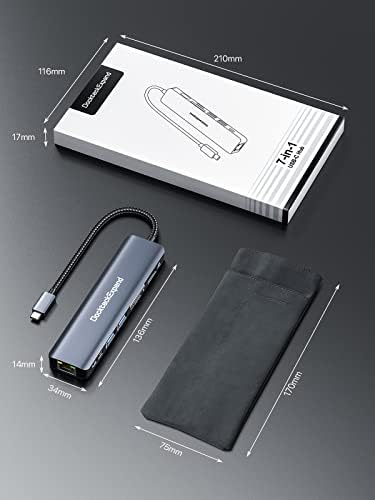 Transform Your Tech Experience with the Dockteck 7-in-1 USB C Hub Multiport Adapter – Ultimate 4 K HDMI, High-Speed Ethernet, 100 W PD Charging, Dual USB 3.0 Ports & SD/TF Card Reader for Mac Book, i Pad, HP, Dell XPS & More – Perfect for Seamless Connectivity and Enhanced Productivity!