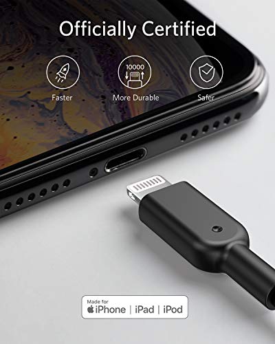 Powerline II Lightning Cable by Anker – MFi Certified 3 FT USB Charging & Sync Cord for i Phone 11, SE, Xs, XR, and More – Durable, High-Speed Data Transfer, Tangle-Free Design for Everyday Convenience and Travel