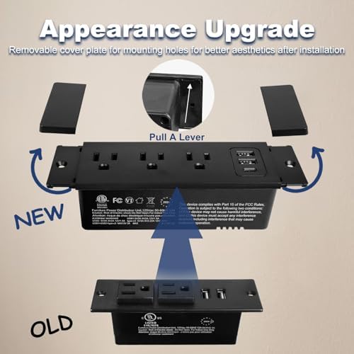 Revolutionize Your Charging Experience with the Docking Drawer Charging Station – Sleek Mounted Outlet Kit for Tidy Installation, 5 FT UL Listed Power Cord, Innovative Spring Cable for Device Compatibility and Safety, Perfect for Home Offices and Modern Workspaces