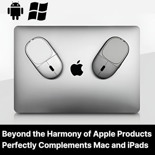 Sleek Pink Magnito Magnetic Wireless Bluetooth Mouse: The Ultimate Travel Companion for Mac, i Pad, Windows & More – Silent Clicks, Compact Design, Effortless Portability & Enhanced Device Compatibility