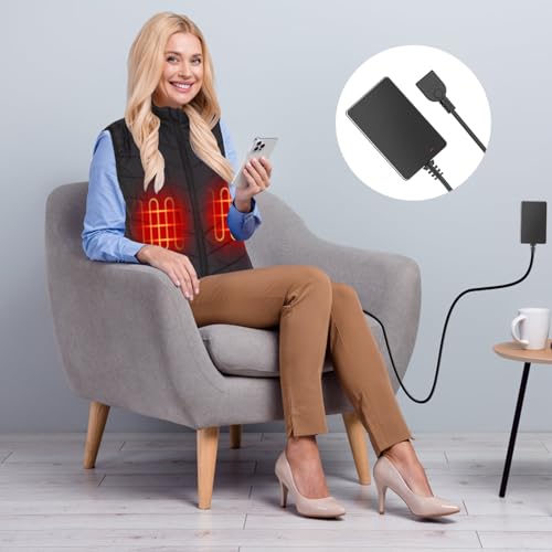 Ultimate 5 V 2 A USB Wall Charger for Heated Apparel – 6.56 ft Long Cable for Enhanced Flexibility – High-Speed Charger for Vests, Jackets & Hoodies – Durable & Compact Design for Home or Office Use – Reliable Power Source for Winter Comfort