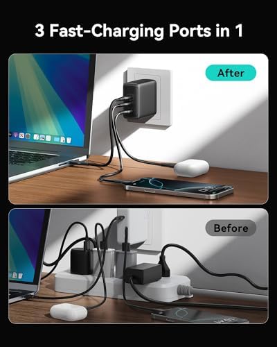 Power Up with INIU’s 100 W Ga N USB-C Charger – Ultimate 3-Port Charging Hub for Mac Book Pro/Air, i Pad Pro, Galaxy S23, and More – Fast Charge Laptops, Tablets & Smartphones Simultaneously – Compact, Foldable Design for Space-Saving Efficiency – Universal Compatibility with PD 2.0 & 3.0 – Experience Unmatched Speed and Smart Power Management for All Your Devices