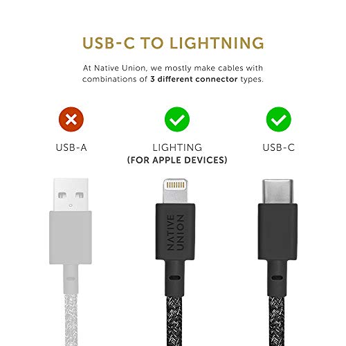 Revamp Your Charging Routine with Native Union 10 ft USB-C to Lightning Belt Cable – Ultra-Durable MFi Certified Cable for i Phone 14 Series & All Lightning Devices – Fast Charging & Data Transfer in Stylish Cosmos Finish for Enhanced Mobility and Performance