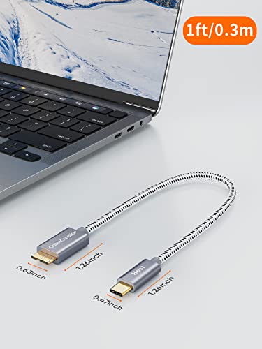 High-Speed 1 FT USB C to Micro B Cable – 10 Gbps Data Transfer for i Phone 15, Seagate & WD External Hard Drives – Durable Braided Design for Enhanced Connectivity & Reliability – Perfect Length for Travel & Desk Use – USB 3.1 Type C Compatible