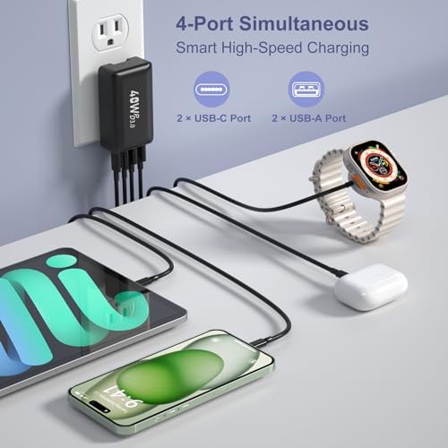 OKRAY 3-Pack 40 W USB-C Wall Charger with Foldable Plug – Compact Multiport Power Adapter for Rapid Device Charging – Perfect for i Phone 16/15/14/13/12 Pro, i Pad, Air Pods, and Apple Watch – Features Quick Charge & Power Delivery 3.0 for Safe, Efficient Power Management – Ultimate Travel Companion for Busy Lifestyles