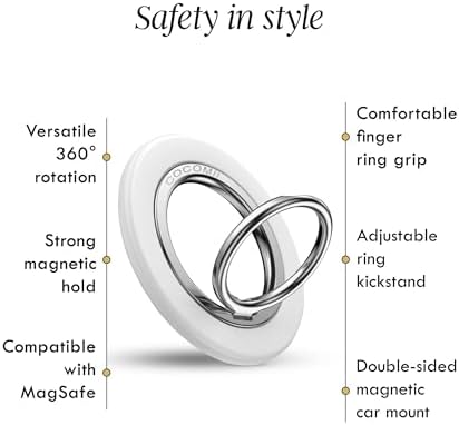Cocomii Eco-Friendly 360° Magnetic Phone Ring Holder – Ultimate Grip and Kickstand for Mag Safe i Phones, Compatible with 16 Pro Max, 15, 14, 13, 12, Plus, Mini – Stylish Black Design for Enhanced Versatility and Secure Use