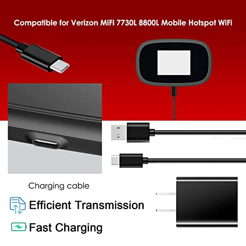 Enhanced Mi Fi 7730 L Charger with 5 FT Cable – Fast Charging Solution for Verizon Jetpack & Inseego 5 G Mobile Hotspot, 8000 m Ah Power Adapter for Uninterrupted Connectivity and Flexibility – Ideal for Travel and Daily Use