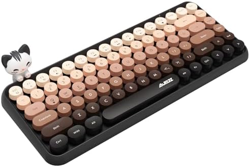 FELICON Retro Mini Wireless Bluetooth Keyboard – Portable 84-Key Typewriter Design for Android, i Pad, Windows & PC – Perfect Companion for Home & Office with Enhanced Compatibility and Rechargeable Battery