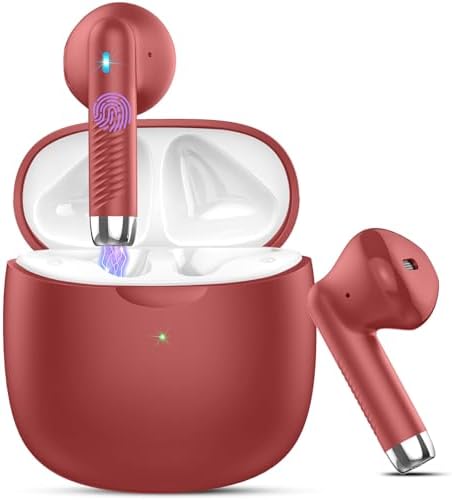 Light Pink Bluetooth 5.3 Wireless Earbuds – Exceptional Noise Cancelling Sports Headphones with IP7 Waterproof Design for Unmatched Outdoor Performance – 32 Hours of Playtime & Quick USB-C Charging for Ultimate Audio Convenience