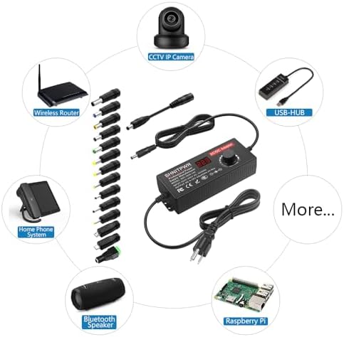 Universal 144 W DC Power Supply Adapter – Versatile AC/DC Converter with 14 Interchangeable Tips for Multi-Voltage Compatibility, Ideal for 9 V to 36 V Devices – 4 A Output, 100-240 V Input for Efficient Power Solutions in Electronics and DIY Projects