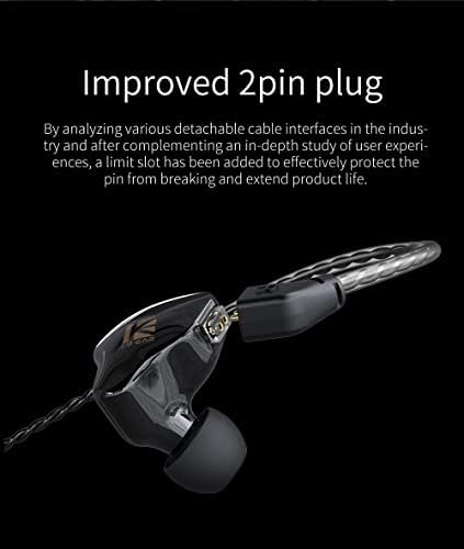KBEAR KS1 Wired In-Ear Headphones – Premium Deep Bass Earbuds with Noise Cancellation for Gamers and Musicians, Featuring Dynamic Driver and Secure Ear Hooks for Enhanced Performance in Black – Your Ultimate Audio Solution for Gaming and Live Stages