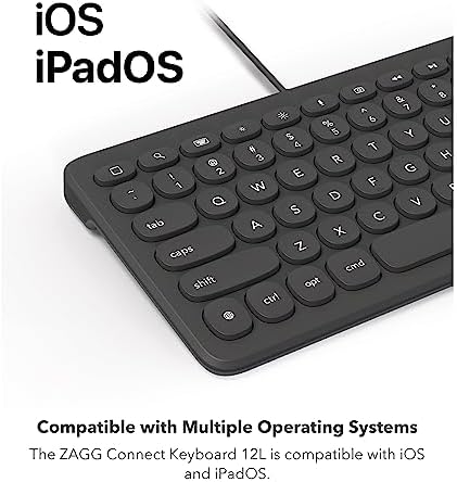Transform Your Typing Experience with the ZAGG Pro Keyboard 12 – Compact Wireless Charging Multi-Device Keyboard for Windows, mac OS, Android & More – Ergonomically Designed for Comfort & Productivity – Effortless Device Switching for Modern Multitaskers
