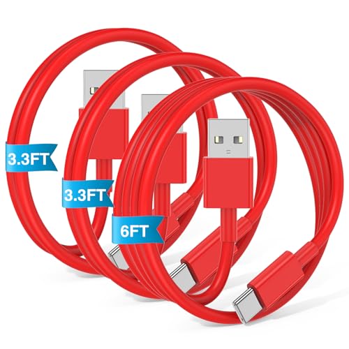 6 FT USB A to USB C Carplay Charging Cable – 3-Pack for i Phone 15/16, i Pad Pro/Air/Mini, Samsung Galaxy S25/S24/S23, and Mac Book – Fast Charging & High-Speed Data Transfer for Enhanced Compatibility on the Go