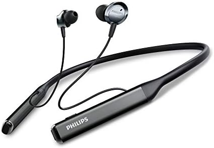 Philips PN505 Wireless Neckband Headphones with Active Noise Cancellation and Hi-Res Audio – Effortless Voice Assistance, 14 Hours Playtime, Sleek Black Design for Ultimate Comfort and Enhanced Listening Experience
