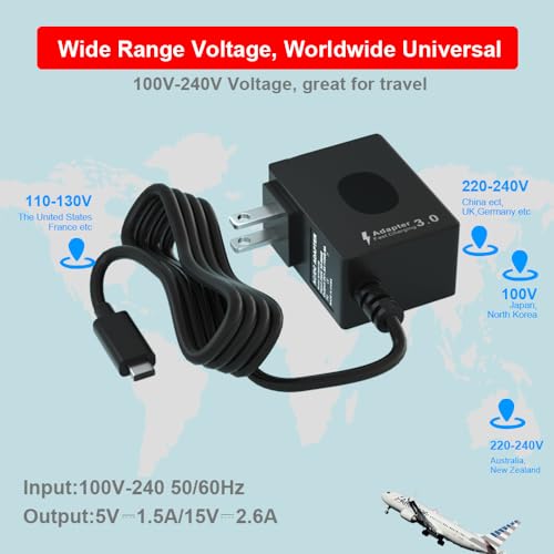 10 FT USB-C Power Adapter for Nintendo Switch & Lite – High-Speed 15 V 2.6 A Charger for Ultimate Gaming Freedom – Enhanced Dock Compatibility for Continuous Play and Versatile Setup