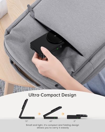 Mag Safe Foldable Wireless Charger Stand for i Phone 12-16 Series – 15 W Fast Charging with Adjustable Viewing Angles, Space-Saving Design, and Enhanced Magnetic Stability – Black – Ultimate Charging Solution for Home and Office Use