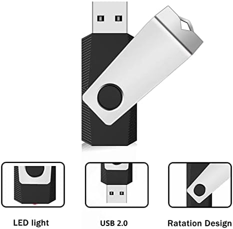 Reliable Wooolken 32 GB USB Flash Drives 10-Pack – Portable Memory Sticks with Keychains for Effortless File Transfers on PC & Laptop – Fast USB 2.0 Storage Solution in Sleek Black Design