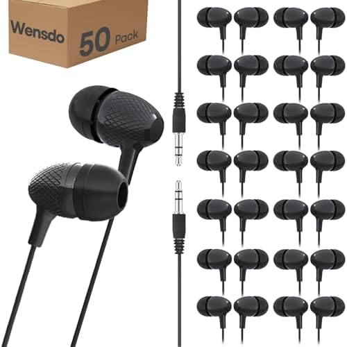 Bulk School Earbuds Headphones – 100 Pack HY400 Black – Premium Quality Audio for Classroom Learning – Comfortable & Durable Earphones for Kids, Teens, and Adults – Versatile Compatibility for Enhanced Educational Engagement