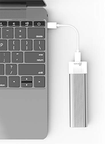 Transform Your Storage Experience with j5 create USB-C to M.2 NVMe SSD Enclosure – Achieve Lightning-Fast 10 Gbps Data Transfer via USB 3.1 Gen 2, Thunderbolt 3 Compatible Adapter for 2230, 2242, 2260, 2280 M.2 SSDs – Tool-Free Setup with Included 12” Cable for Effortless Connectivity and Enhanced Workflow Efficiency!