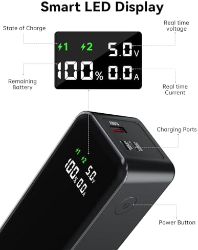 High-Capacity 27,000 m Ah Portable Power Bank with 120 W Fast Charging – Smart Digital Display & Enhanced Compatibility for i Phone, Mac Book, Samsung & More – Ultimate Travel Charger for Laptops and Devices