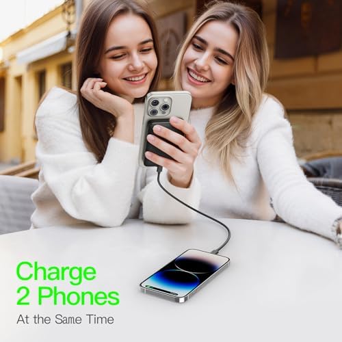 2025 Magnetic 15 W Slim Power Bank for i Phone – 5000 m Ah Magsafe Battery Pack with 20 W Fast Charging, Wireless Charger with LED Display for i Phone 12/13/14/15/16 Series – Ultimate Portability and Enhanced Charging Efficiency