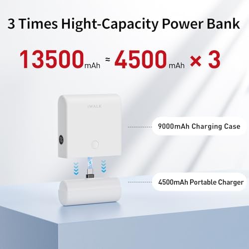 i WALK 13500 m Ah USB-C Portable Charger – Ultra-Fast Charging Power Bank for i Phone 16/15/16 Plus/16 Pro Max, i Pad & More – Lightweight Battery Pack in Stylish Pink for On-the-Go Convenience and Enhanced Device Compatibility