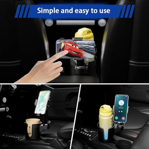 Ultimate 360° Rotating Cup Holder Phone Mount – Adjustable Smartphone Holder for Safe Driving in Trucks & Cars – Perfect Compatibility with i Phone & Android for Hands-Free Navigation and Calls – Enhanced Stability, Height Customization, and Durable Design for Daily Use