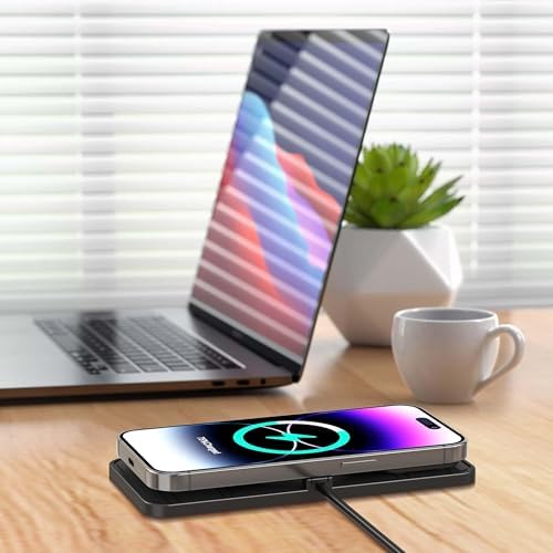 LANSEMKU 15 W Fast Wireless Car Charger Pad – Custom Fit Qi Charging Station for i Phone 12-16 & Samsung S22/S23 – Trim-to-Fit Design for Effortless Vehicle Integration, No Interior Damage, 30 cm Cable for Optimal Placement – Elevate Your Drive with Seamless Power Delivery