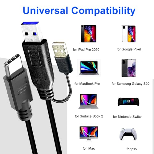 YOTETION 50 FT USB A to USB C 3.0 High-Speed Cable for Seamless Data Transfer – Versatile Compatibility with i Phone 15, Samsung Galaxy S21/S20, i Pad Mini 6, Nintendo Switch, and PS5 Controllers – Durable Design with 5 Gbps Transfer Rates for Enhanced Performance and Flexibility