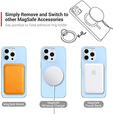 Premium PROfezzion Magnetic Phone Grip Holder – 2 Pack Zinc Alloy Ring Stand for Mag Safe i Phone 16/15/14/13/12 Pro Max – Enhanced Magnetism & Ergonomic Design for Ultimate Comfort and Secure Grip – Compatible with Mag Safe Cases & Magnetic Car Mount – 360° Rotatable, 130° Foldable – Slim Profile with No Residue Removal – Fashion-Forward Colors: Black, White, Blue & Purple – Perfect for On-the-Go Convenience and Multi-Functional Use