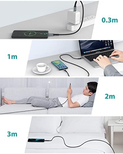 NIMASO Ultimate USB C to C Cable 4 Pack – Versatile Charging Solutions with 10 ft, 6.6 ft, 3.3 ft, and 1 ft Lengths for i Phone 15, i Pad Pro, Mac Book, Samsung Galaxy S23, and Nintendo Switch – Fast Charging & High-Speed Data Transfer for Seamless Device Connectivity