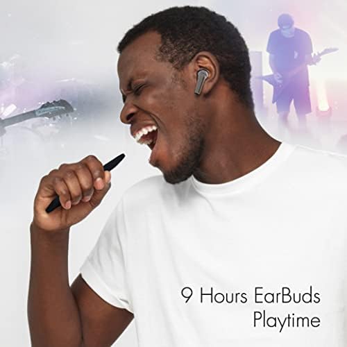 Elevate Your Sound Experience with NUU Buds B Hybrid ANC Earbuds – Cutting-Edge Bluetooth 5.2 for Seamless Connectivity, Triple Microphone Noise Cancellation for Crystal-Clear Calls, IPX4 Sweat-Resistant for Active Lifestyles, and 9-Hour Playtime in Elegant Chrome Black, Perfect for Comfort and Style