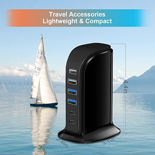 Elevate Your Charging Game with Upoy’s Ultimate USB Power Hub: Multi-Device Charging Station with 5 ft Extension Cord for i Phones, Tablets, and Earbuds – Fast, Efficient Power Adapter for Home and Office Use with Advanced Safety Features