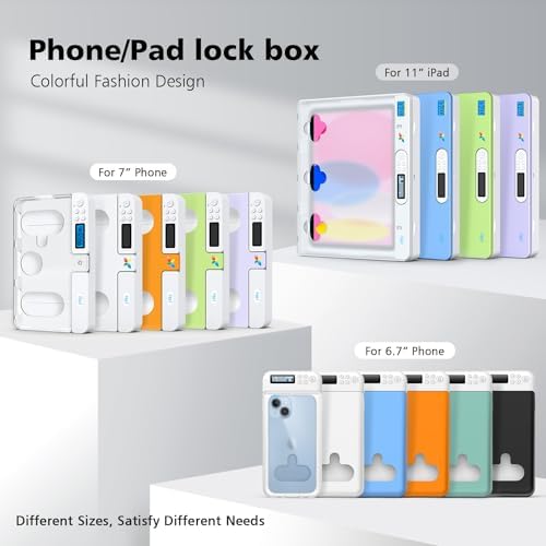 Cell Phone Lock Box with Timer,Portable Timed Phone Lock Box for iPhone and Android Phones, Self-Control Timer Phone Locker to Help Kids,Students Focus Back – Enhanced Compatibility and Speed