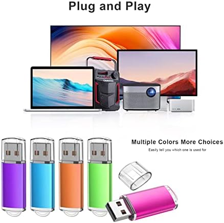 K&ZZ 5 Pack Multicolored 64 GB USB Flash Drives – High-Speed USB 2.0 Thumb Drives for Seamless Data Storage and Transfer – Ideal Portable Jump Drives for PC and Laptop Users – Vibrant and Durable Memory Stick Set for Effortless File Management