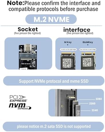 Ultra-Fast 40 Gbps NVMe Enclosure with Cooling Fan – Premium Aluminum Thunderbolt 4 & USB 4 External SSD Case for M.2 2280/2260/2242 Drives – Unmatched Compatibility & Performance for Gaming, Video Editing & More