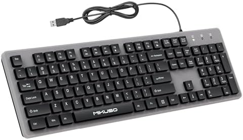 Experience Ultimate Typing Precision with Our Full-Size Wired Computer Keyboard – Anti-Fading Keys, 12 Multimedia Hotkeys & 1.6 m USB Plug-and-Play Connectivity for Effortless Office Use and Seamless Laptop Compatibility! Ideal for Professionals and Home Users Seeking Enhanced Speed and Comfort!