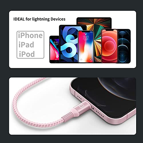 Fast Charging Nylon Braided i Phone Charger Cable – 3-Pack, 3 FT MFi Certified Lightning Cords for i Phone 14/13/12/11 Pro Max/XR/XS/X/8/7/Plus/6 S, i Pad, i Pod, and Air Pods – Enhanced Durability and Compatibility for Optimal Performance