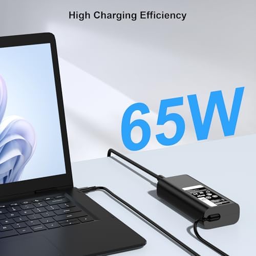 IEFUU 65 W USB-C Fast Charging Adapter for Dell Laptops | Universal Compatibility for XPS, Chromebook, Latitude Series | High-Speed Power Delivery with Multiple Output Options | Durable Replacement Charger with 12-Month Warranty and 24/7 Support | Ideal for Professionals and Students Seeking Reliable Power Solutions