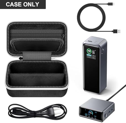 Premium Storage Case for Anker Prime Power Bank 27,650 m Ah – Compact, Shockproof Travel Holder for 250 W Charging Station, USB C Cables & Accessories – Enhanced Protection with Removable Partition & Zippered Mesh Pockets – Ideal for Outdoor Adventures & Everyday Use – Perfect Gift for Tech Enthusiasts