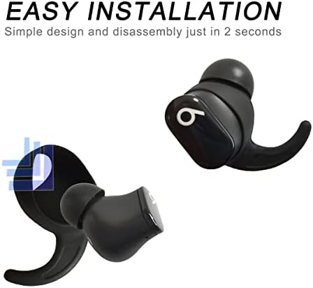 Upgrade Your Beats Studio Buds with Premium Silicone Ear Tips – Anti-Slip Comfort Grip Replacement Ear Hooks, 2 Pairs in Sleek Black for Enhanced Fit and Sound Quality