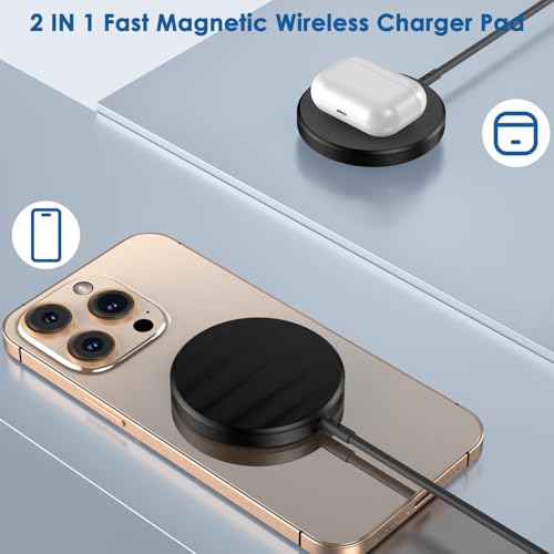 Innovative 15 W Magnetic Wireless Charger for i Phone – 2-Pack Fast Charging Pad with 20 W PD Adapter, 6-Foot Cable, and Enhanced Safety Features for i Phone 16/15/14/13/12 & Air Pods – Ultra-Slim, Portable, and Efficient Charging Solution for Home, Office, or Travel