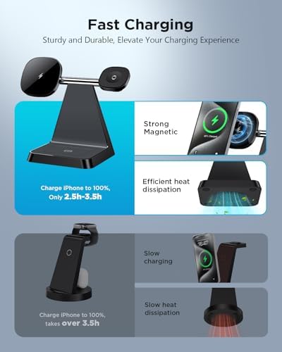 Revolutionary 3-in-1 Wireless Charging Station for i Phone 15-16 Pro Max – Fast, Magnetic Charger Dock for Seamless Device Management and Clutter-Free Living Space