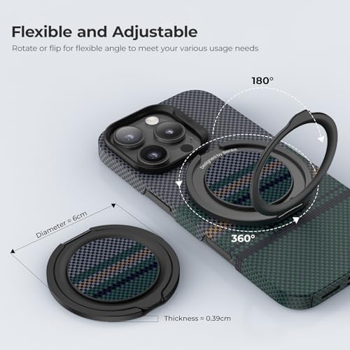Premium BENKS Magnetic Phone Grip Ring Holder for Mag Safe – 360° Rotatable Adjustable Stand for i Phone 16/15/14/13/12 Series – Sleek Black Design for Enhanced Security and Hands-Free Comfort – Ideal for On-the-Go Usage and Effortless Device Control