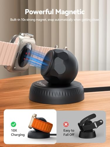 Revolutionize Your Apple Watch Charging with NEWDERY Portable Fast Wireless Magnetic Stand – Retractable USB-C Cable for Ultra, Series 1-10, SE Models, Sleek & Compact Design for Ultimate Mobility and Efficient Power-Up