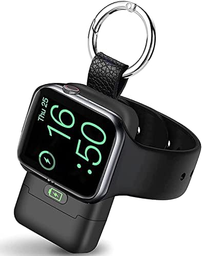 Compact Magnetic Wireless Power Bank for Apple Watch – HUOTO 1400 m Ah Travel Charger with Keychain Attachment for Series 9/8/7/6/SE/5/4/3/2/1/UItra/UItra 2 – Fast, Reliable Charging On-the-Go