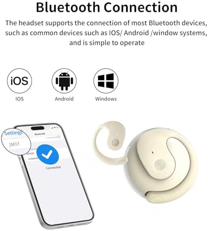 Experience Next-Level Awareness with GGSTOPWATER Open Ear Bluetooth 5.4 Earbuds – Ultra-Lightweight, IPX5 Waterproof Sports Headphones Featuring Ergonomic Earhooks and Built-In Microphone for Optimal Comfort and 48-Hour Playtime, Ideal for Running, Workouts, and Daily Commutes (Black)